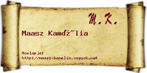 Maasz Kamélia névjegykártya